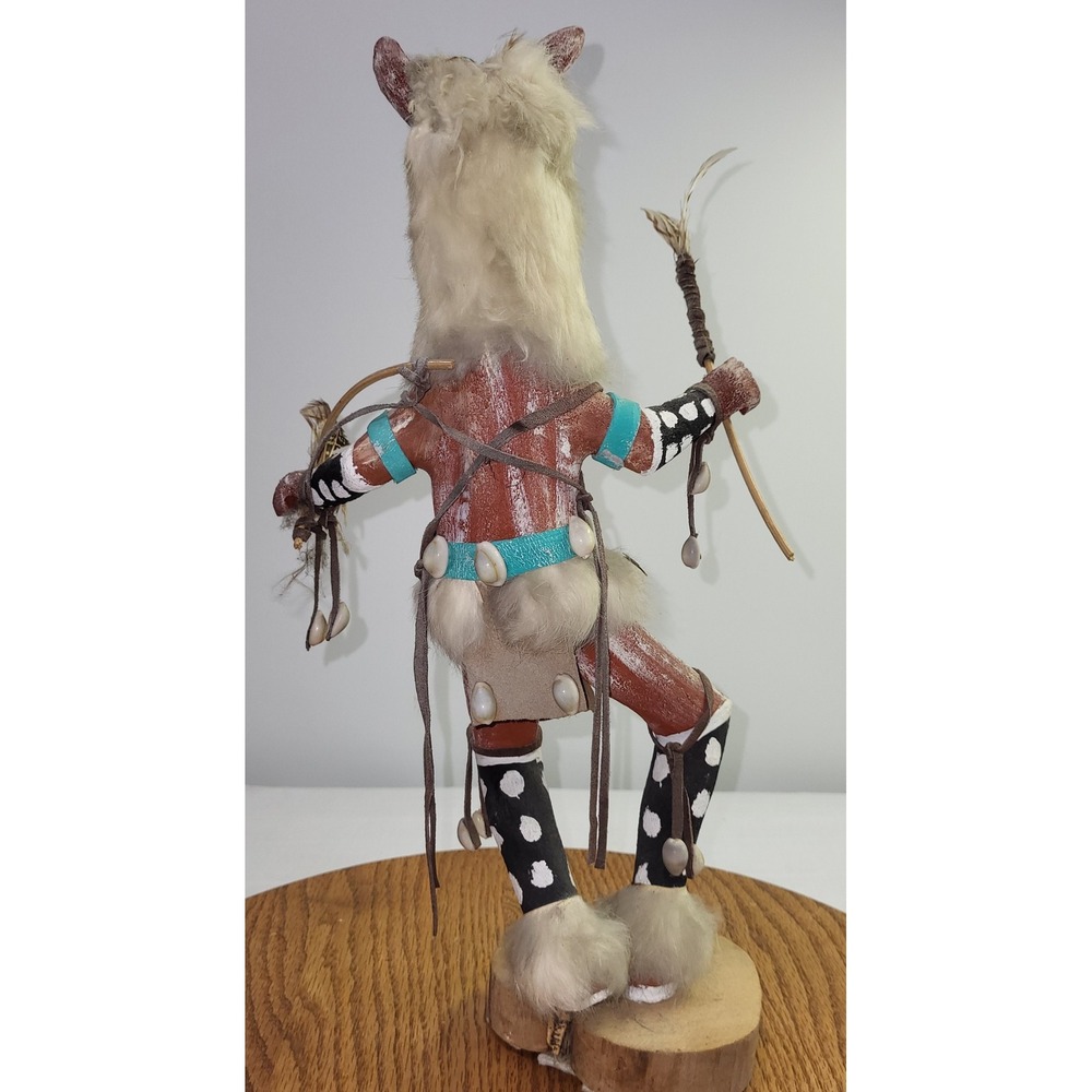 M. Nelson Wolf Kachina Doll Handcrafted Native American Folk Art Figure 16in - Picture 8 of 10